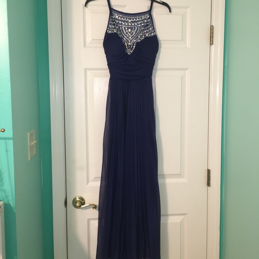 navy blue prom dress from dillard’s